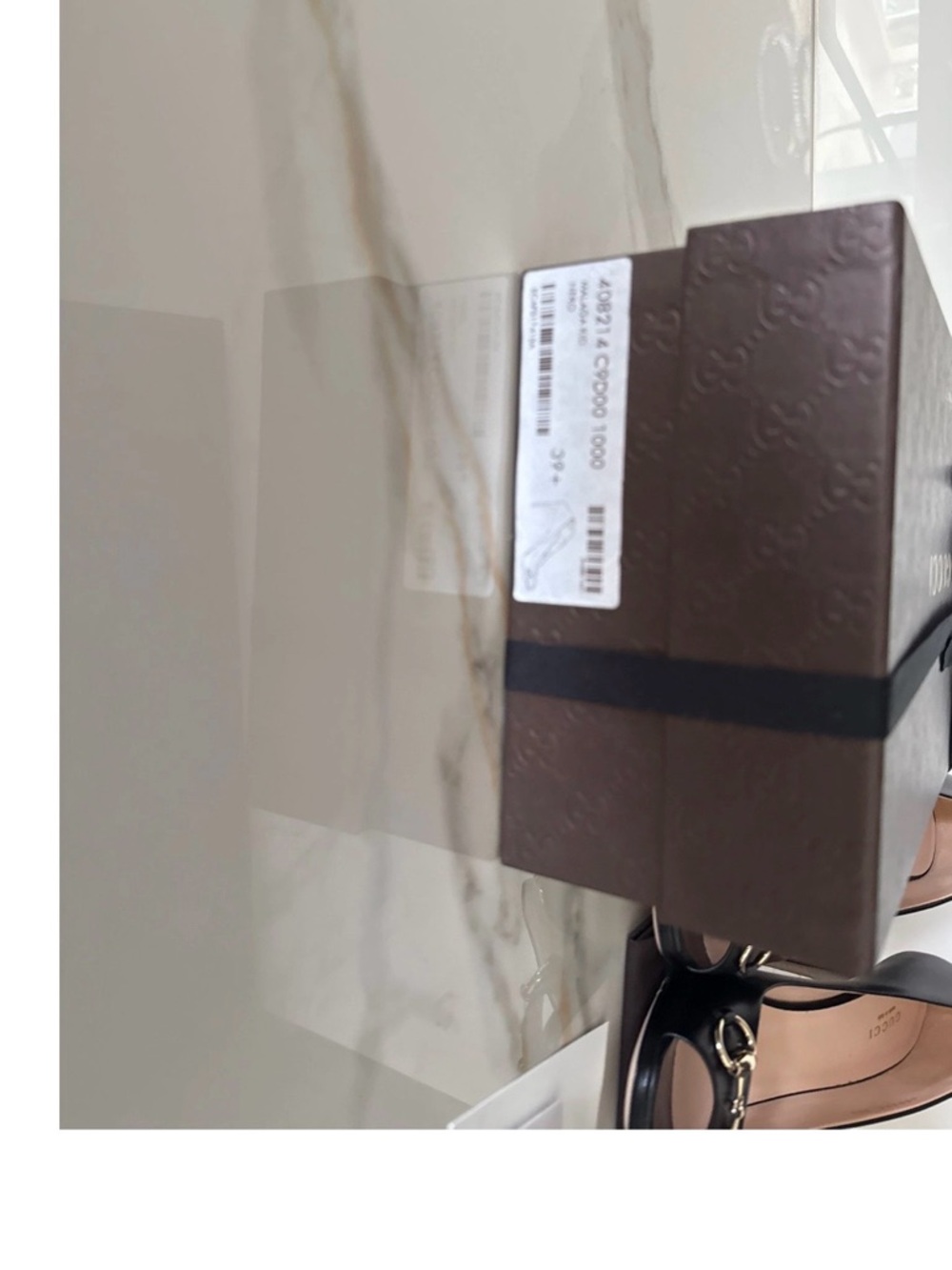 Gucci Black Leather Horsebit Flats with Nude Insolen - Picture 7 of 9